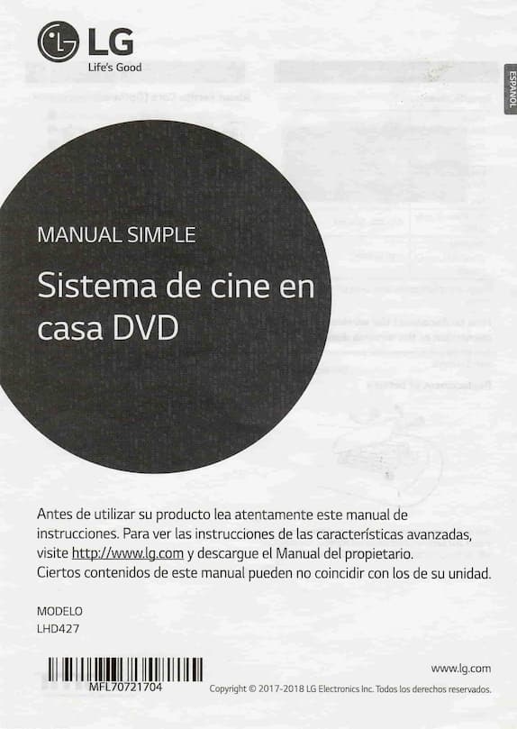 Manuales para Sistemas de Teatro en casa con DVD